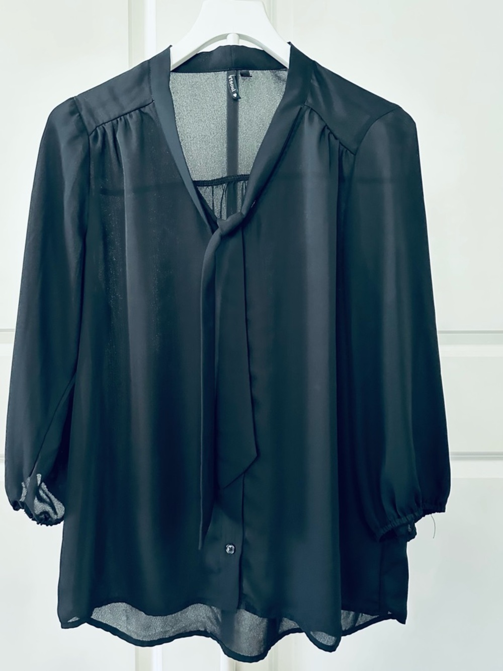 Women’s Heartsoul 3/4 Sleeve Sheer Black Blouse Size XL